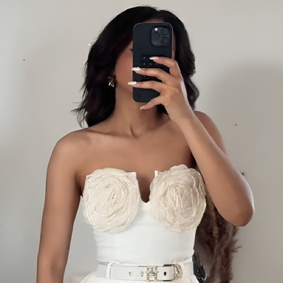 Zara White Strapless Crop Top - Picture 13 of 16